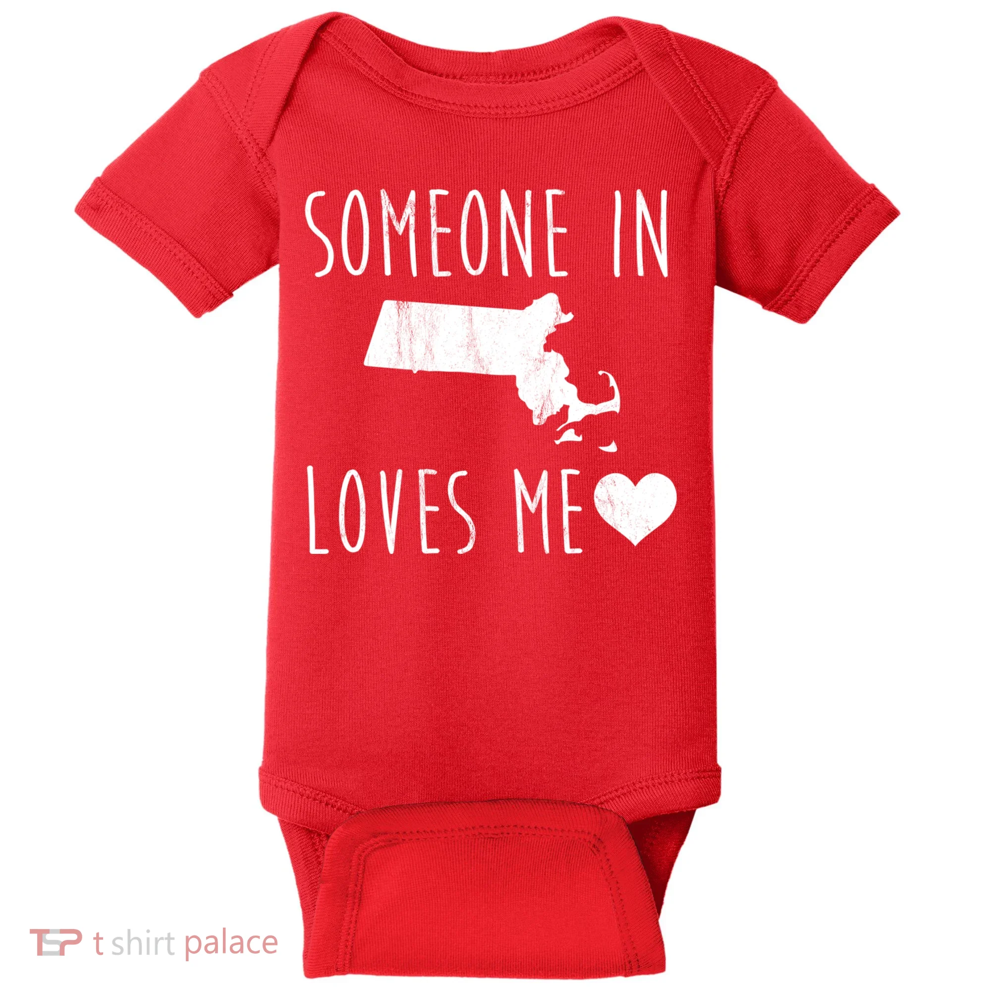Someone In Massachusetts Loves Me! Cute State Gift Baby Bodysuit