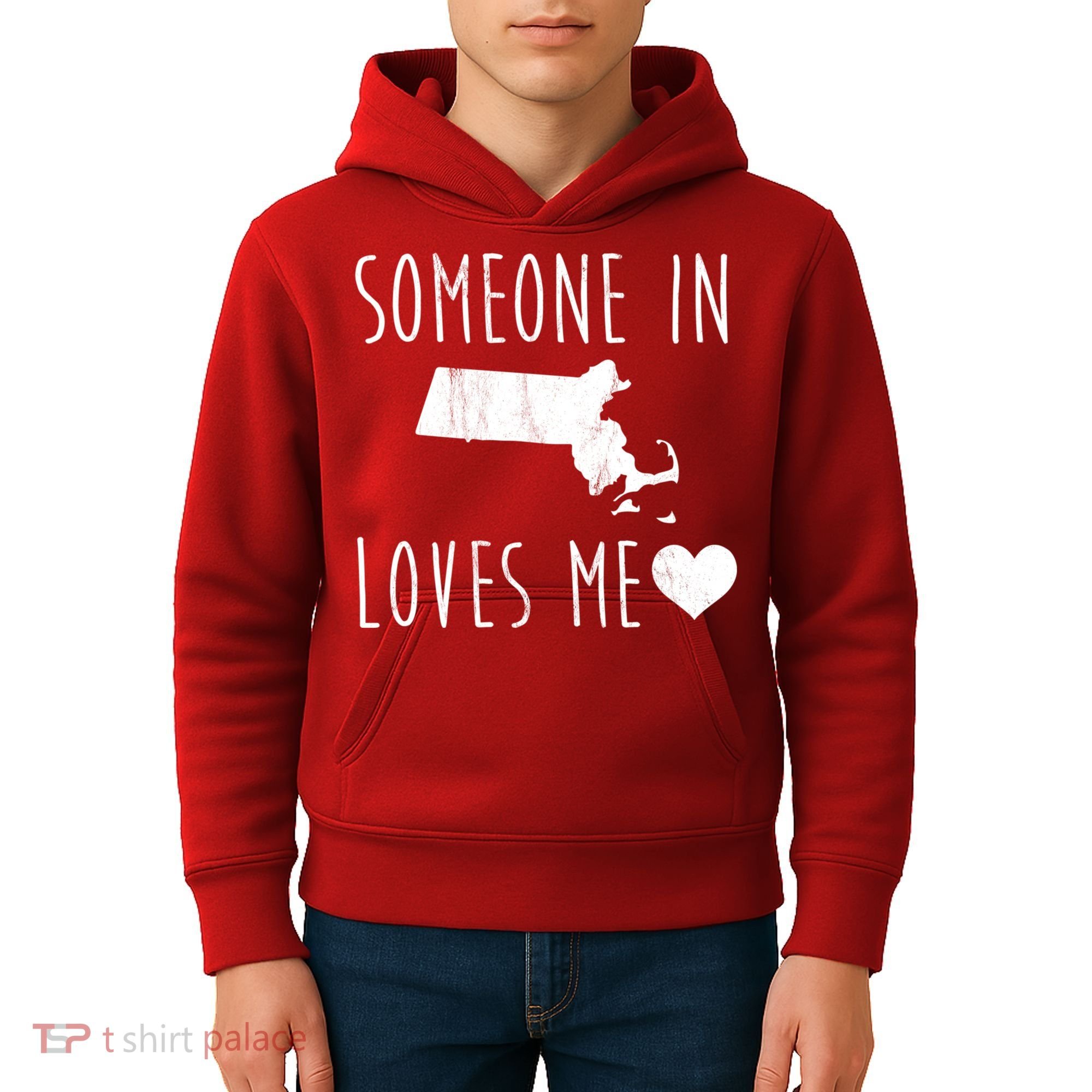Someone In Massachusetts Loves Me! Cute State Gift Kids Hoodie