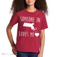 Someone In Massachusetts Loves Me! Cute State Gift Kids T-Shirt thumb 2