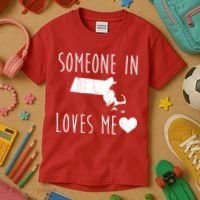 Someone In Massachusetts Loves Me! Cute State Gift Kids T-Shirt thumb 3