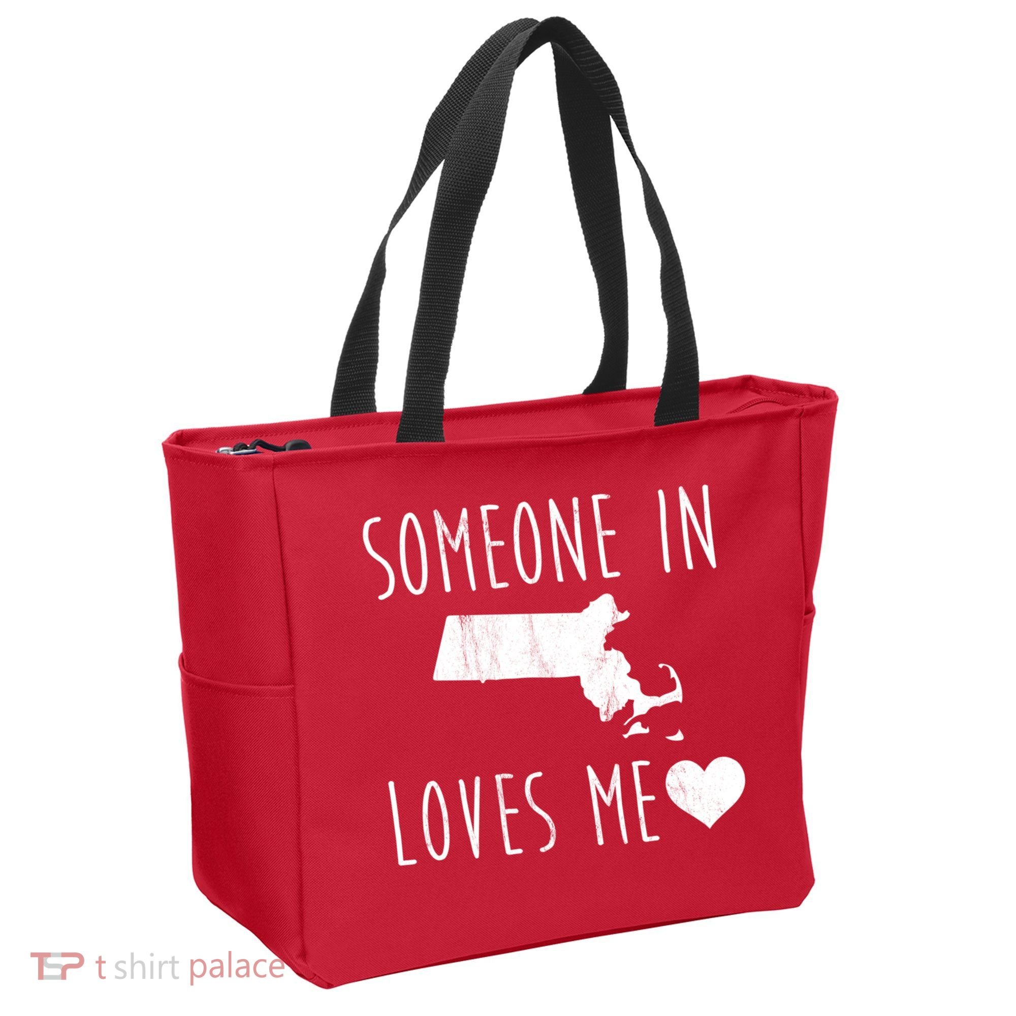 Someone In Massachusetts Loves Me! Cute State Gift Tote Bag