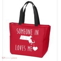 Someone In Massachusetts Loves Me! Cute State Gift Tote Bag thumb 3