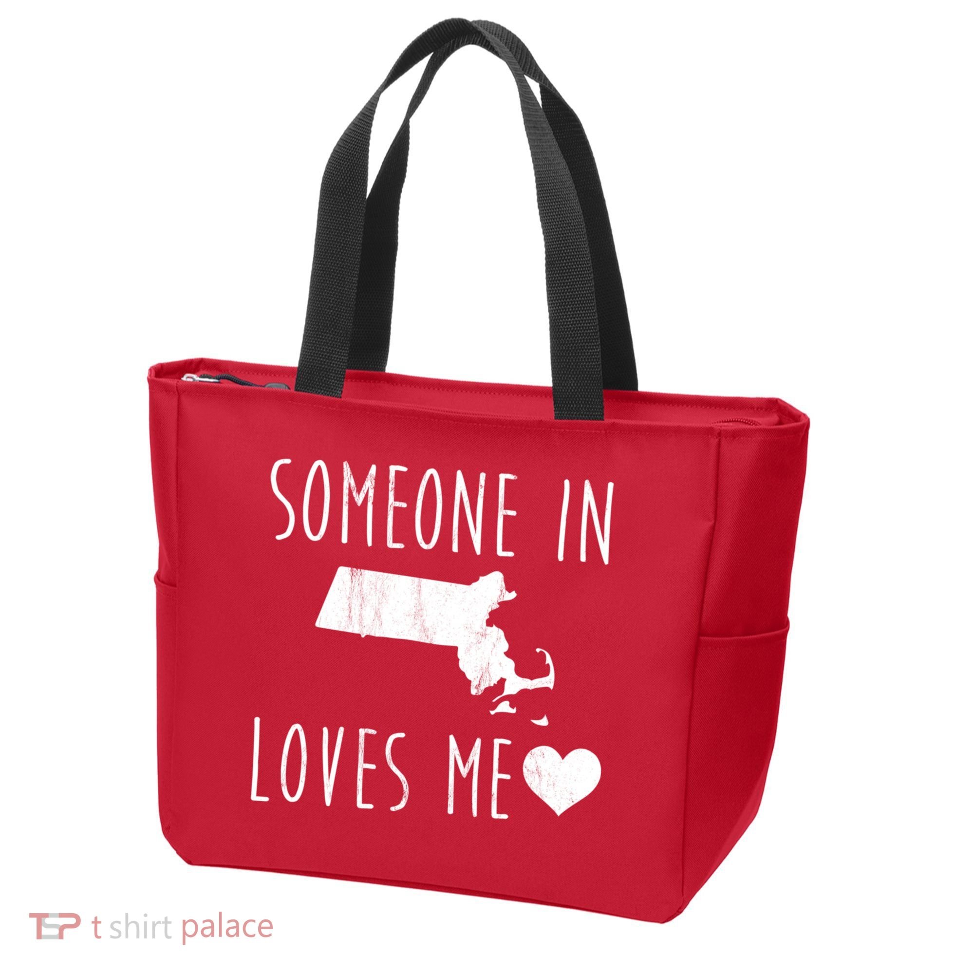 Someone In Massachusetts Loves Me! Cute State Gift Tote Bag