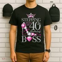 Stepping Into My 40th Birthday Like A boss T-Shirt thumb 6