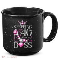 Stepping Into My 40th Birthday Like A boss 15oz Campfire Ceramic Mug thumb 0
