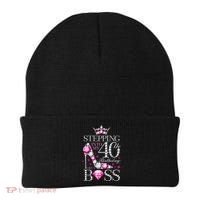 Stepping Into My 40th Birthday Like A boss Beanie thumb 0