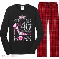 Stepping Into My 40th Birthday Like A boss Long Sleeve Pajama Set thumb 0