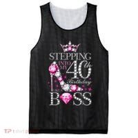 Stepping Into My 40th Birthday Like A boss Mesh Reversible Basketball Jersey Tank thumb 0