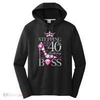 Stepping Into My 40th Birthday Like A boss Performance Fleece Hoodie thumb 0