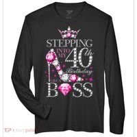 Stepping Into My 40th Birthday Like A boss Zone Performance Long-Sleeve T-Shirt thumb 0