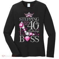 Stepping Into My 40th Birthday Like A boss Women's Long Sleeve Shirt thumb 0