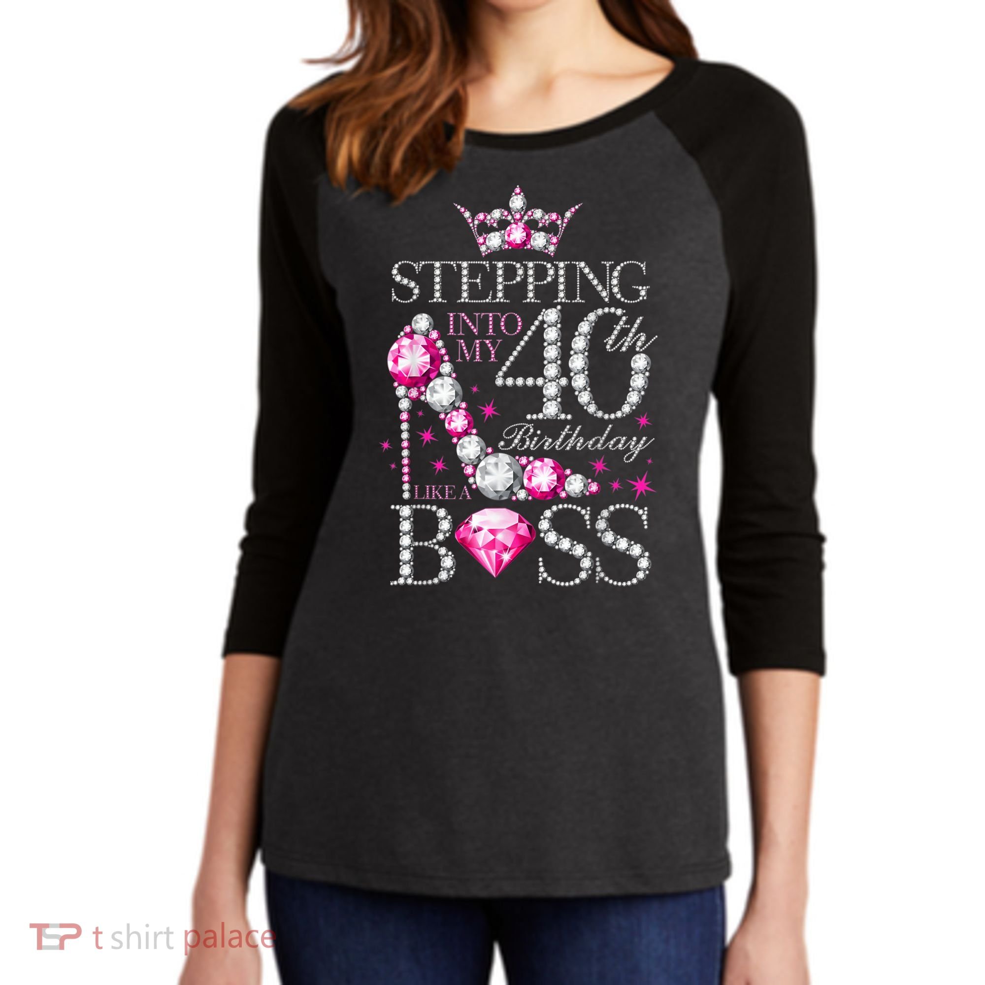Stepping Into My 40th Birthday Like A boss Women's Tri-Blend 3/4-Sleeve Raglan Shirt