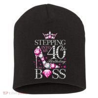 Stepping Into My 40th Birthday Like A boss Short Acrylic Beanie thumb 0