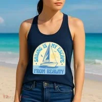 Sailing Is My Escape From Reality Women's Tank Top thumb 2