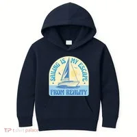 Sailing Is My Escape From Reality Kids Hoodie thumb 0