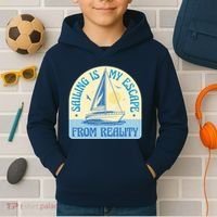 Sailing Is My Escape From Reality Kids Hoodie thumb 2