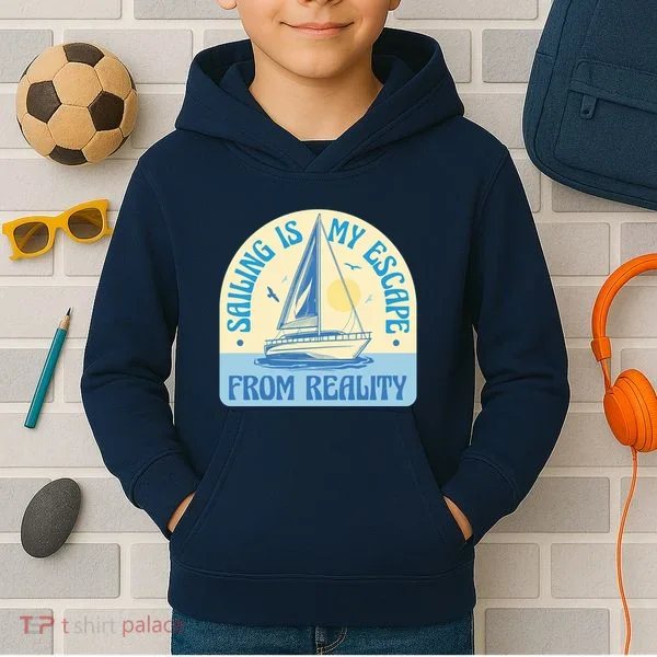 Sailing Is My Escape From Reality Kids Hoodie