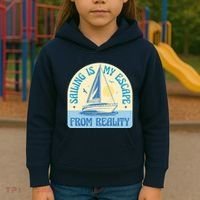 Sailing Is My Escape From Reality Kids Hoodie thumb 3
