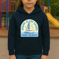 Sailing Is My Escape From Reality Kids Hoodie thumb 3