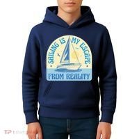 Sailing Is My Escape From Reality Kids Hoodie thumb 4