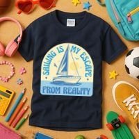 Sailing Is My Escape From Reality Kids T-Shirt thumb 3