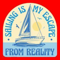 Sailing Is My Escape From Reality Santa Hat thumb 1