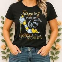 Stepping Into My 65th Birthday Like A queen Birthday boss Women's T-Shirt thumb 2