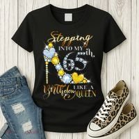 Stepping Into My 65th Birthday Like A queen Birthday boss Women's T-Shirt thumb 3