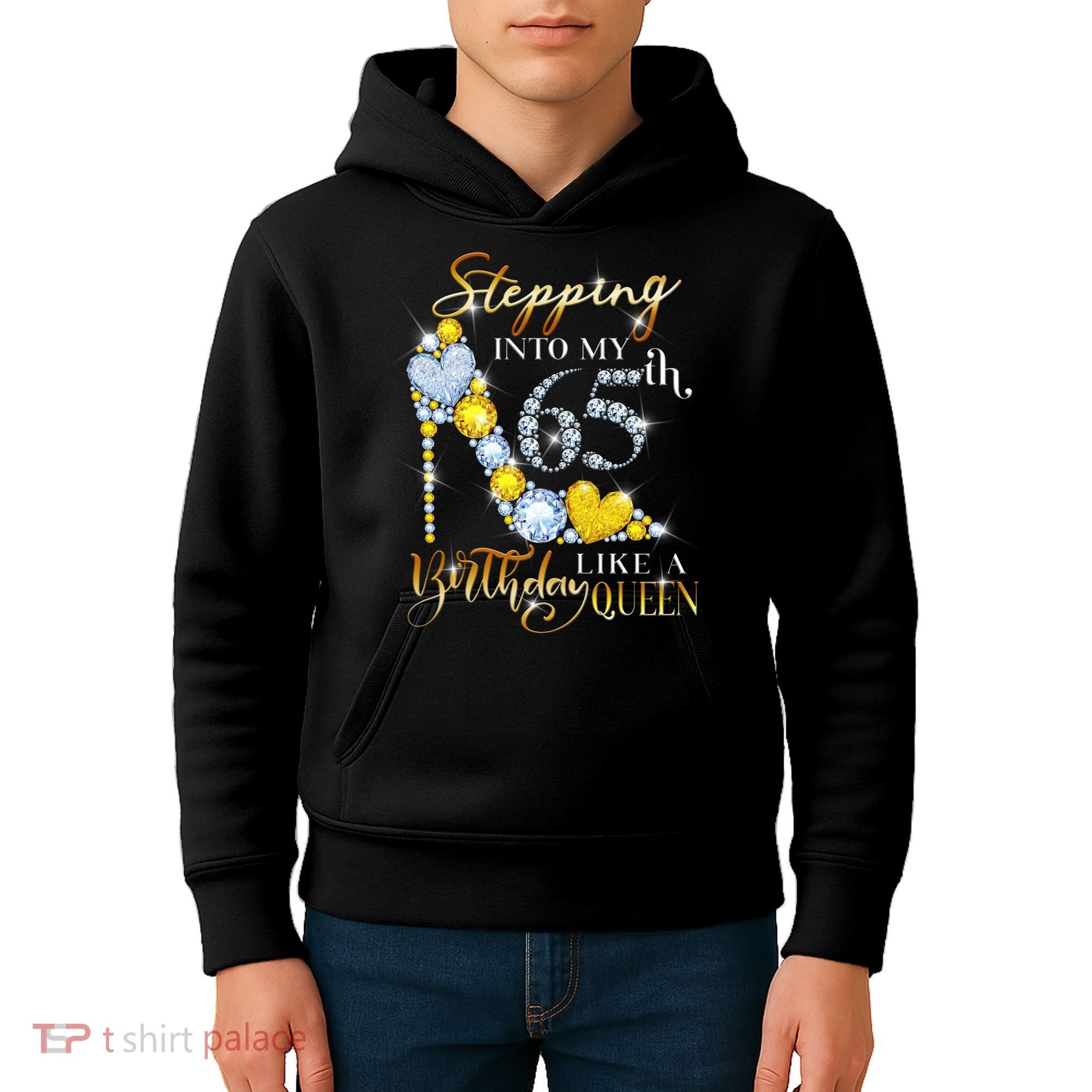 Stepping Into My 65th Birthday Like A queen Birthday boss Kids Hoodie