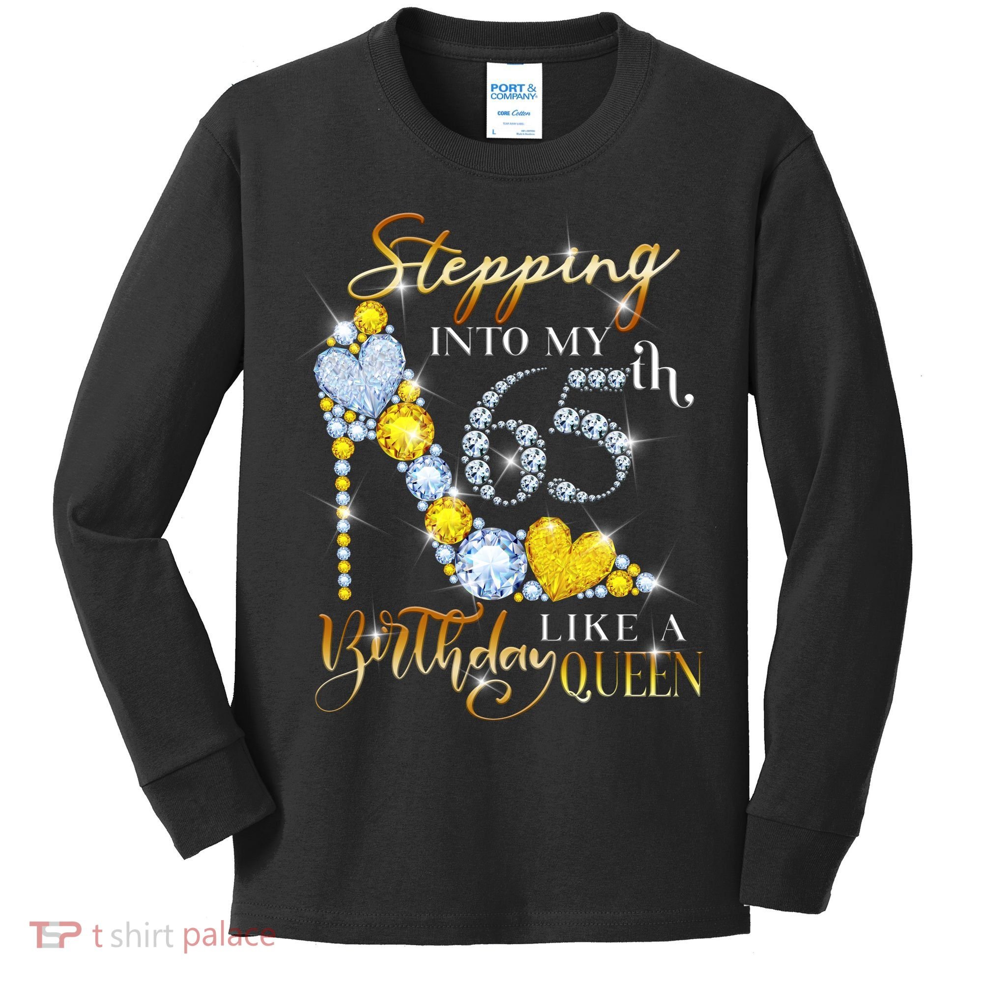Stepping Into My 65th Birthday Like A queen Birthday boss Kids Long Sleeve Shirt