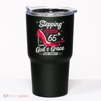 Stepping Into My 65th Birthday With God's Grace And Mercy Tumbler thumb 0