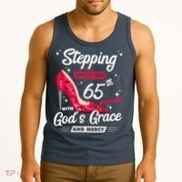Stepping Into My 65th Birthday With God's Grace And Mercy Tank Top thumb 3