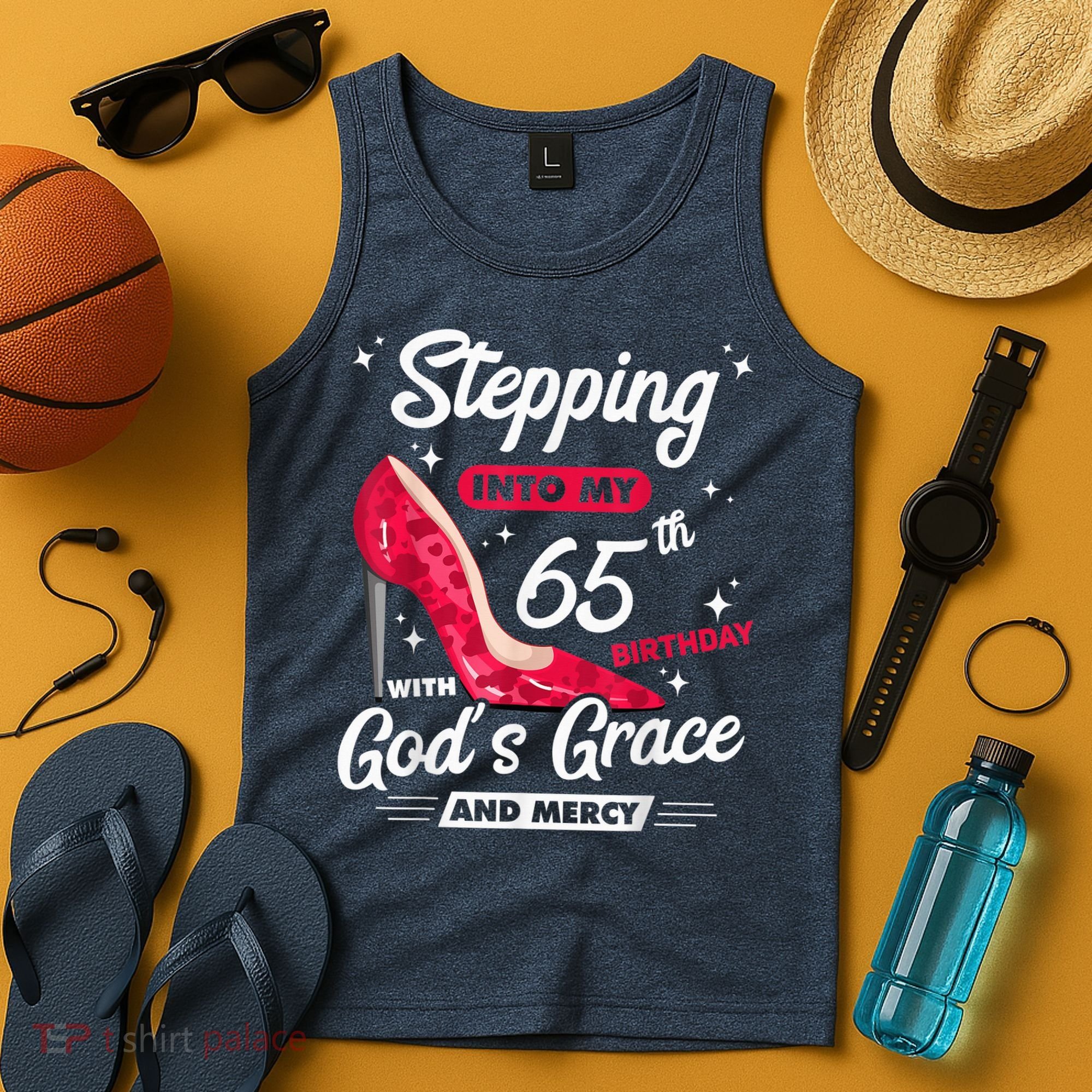 Stepping Into My 65th Birthday With God's Grace And Mercy Tank Top