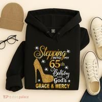 Stepping into my 65th birthday with God's grace & Mercy Hoodie thumb 4