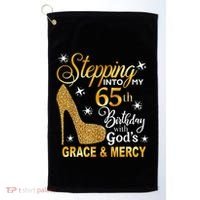 Stepping into my 65th birthday with God's grace & Mercy Golf Towel thumb 0