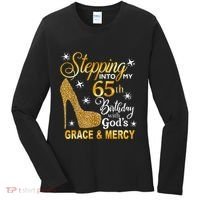 Stepping into my 65th birthday with God's grace & Mercy Women's Long Sleeve Shirt thumb 0