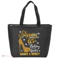 Stepping into my 65th birthday with God's grace & Mercy Tote Bag thumb 0
