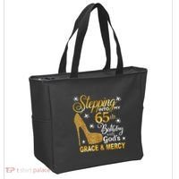 Stepping into my 65th birthday with God's grace & Mercy Tote Bag thumb 2