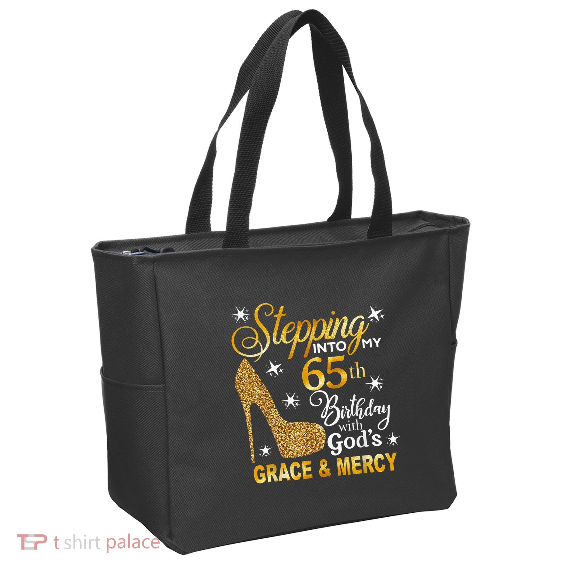 Stepping into my 65th birthday with God's grace & Mercy Tote Bag