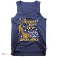 Stepping into my 65th birthday with God's grace & Mercy Tank Top thumb 0