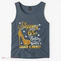 Stepping into my 65th birthday with God's grace & Mercy Tank Top thumb 2