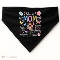 She Is Mom Bible Verses Christian Boho Floral USA-Made Doggie Bandana thumb 0