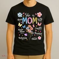 She Is Mom Bible Verses Christian Boho Floral T-Shirt thumb 3