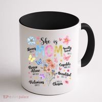She Is Mom Bible Verses Christian Boho Floral Coffee Mug thumb 1