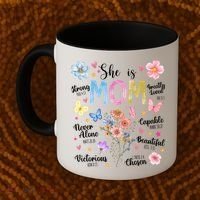 She Is Mom Bible Verses Christian Boho Floral Coffee Mug thumb 2