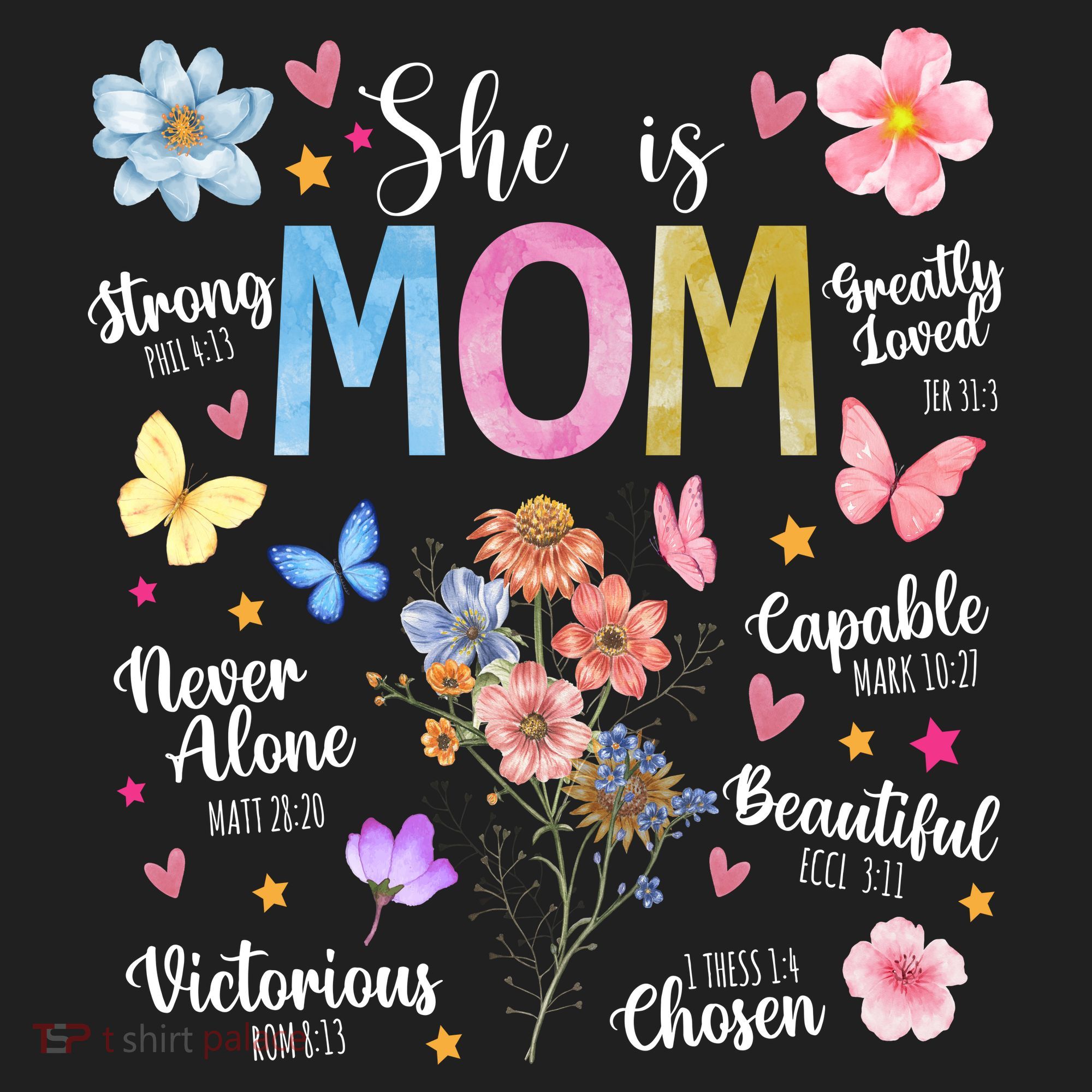She Is Mom Bible Verses Christian Boho Floral Beanie