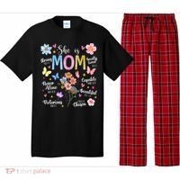 She Is Mom Bible Verses Christian Boho Floral Pajama Set thumb 0