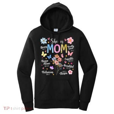 She Is Mom Bible Verses Christian Boho Floral Women's Hoodie