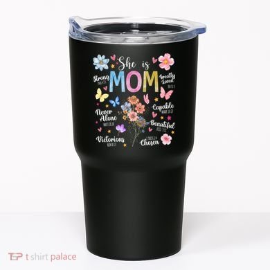 She Is Mom Bible Verses Christian Boho Floral Tumbler