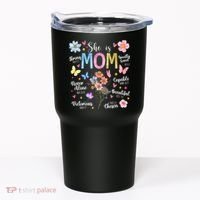 She Is Mom Bible Verses Christian Boho Floral Tumbler thumb 0